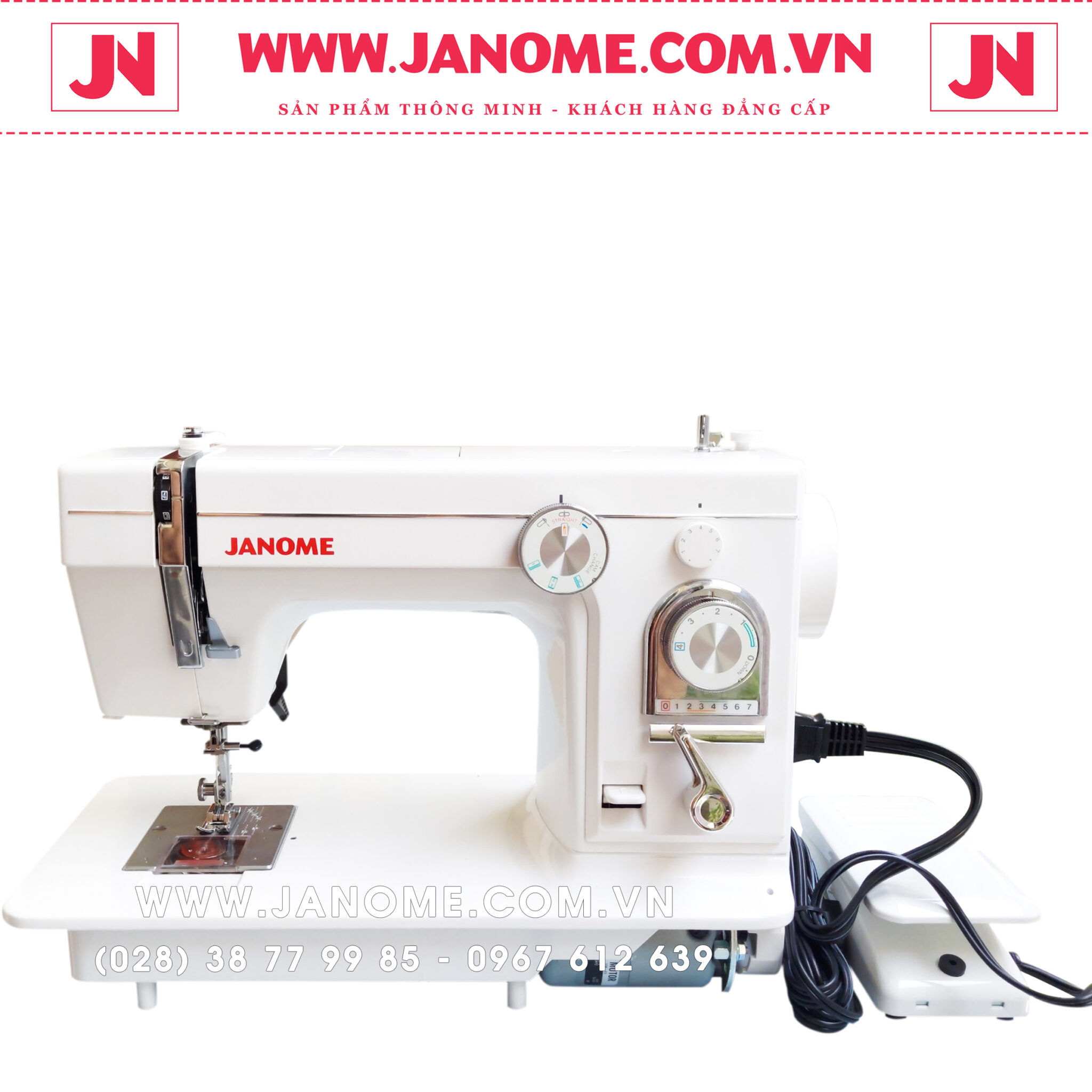 MÁY THÊU LẮC & MÁY MAY ĐA NĂNG JANOME 808A - WWW.JANOME.COM.VN